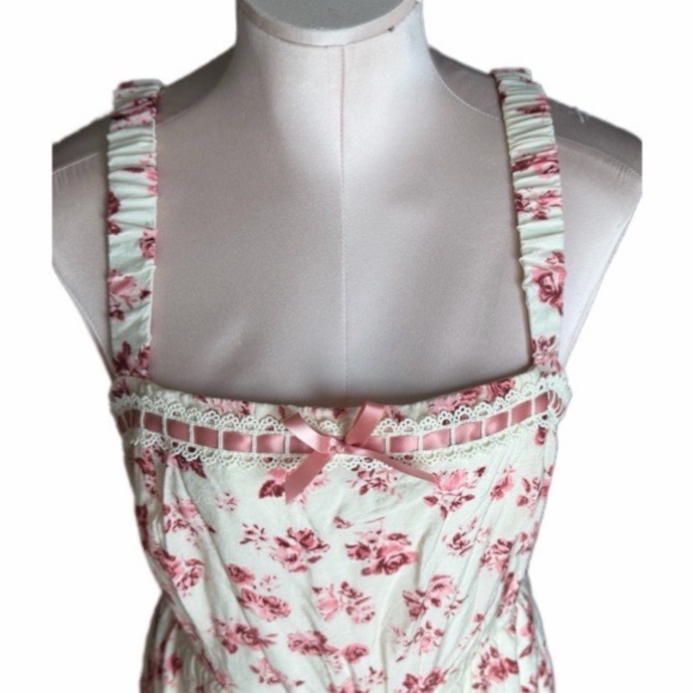 As U Wish White and Red / Pink Floral Dress - Picture 2 of 3